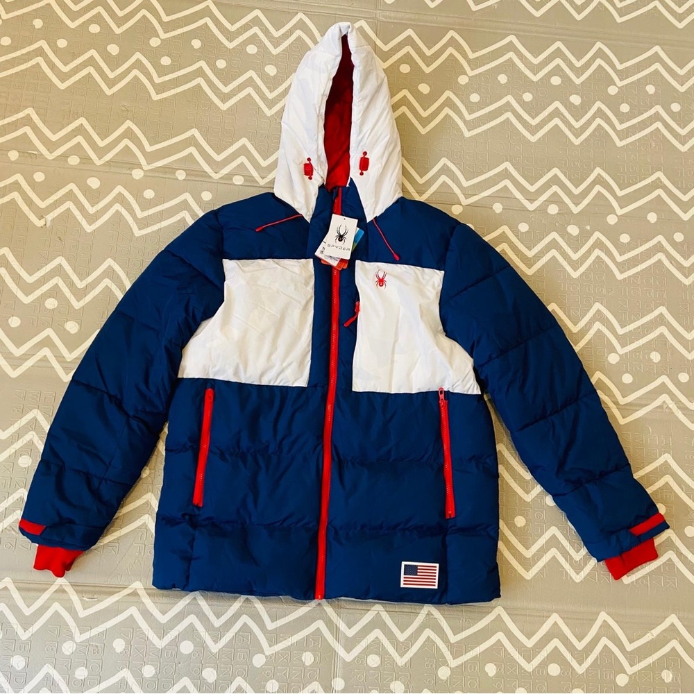Spyder team USA Olympics special edition ski snowboarding thick winter jacket
